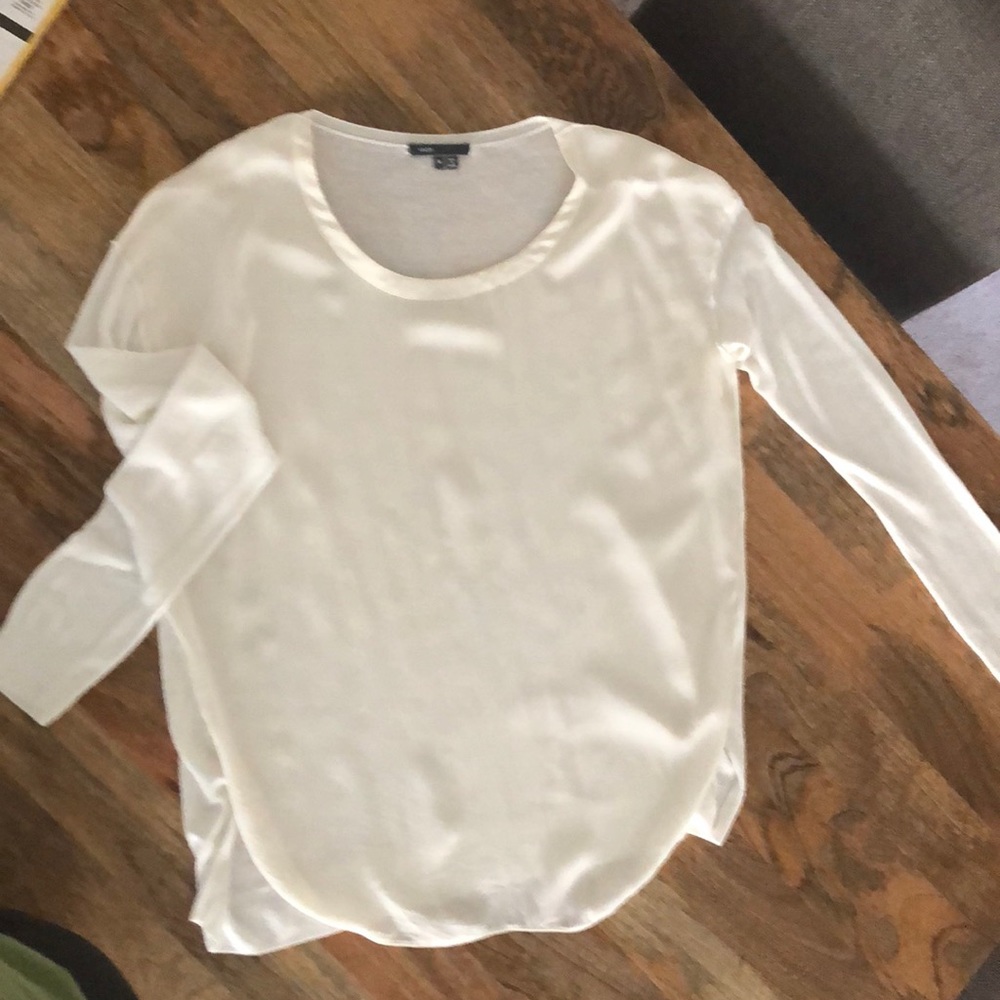 Vince. Silk and knit blouse Sz M